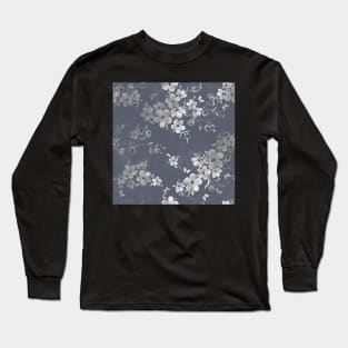 Dark Gray Floral Pattern Long Sleeve T-Shirt